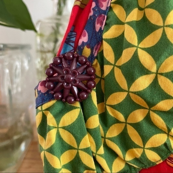 Matilda Jane Paint By Numbers Jester Red Shasta Bubble Top mixed floral print - Picture 7 of 16